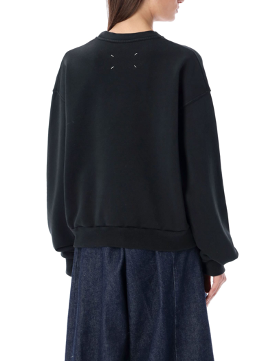 Shop Maison Margiela Embroidered Numbers Crewneck In Black