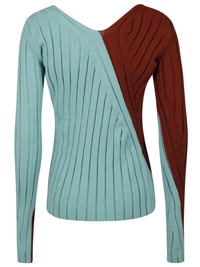 Shop Colville Twisted Rib Sweater In Light Blue/brown