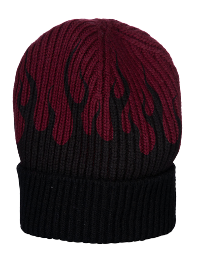 Shop Vision Of Super Flame Effect Beanie In Grape Wine