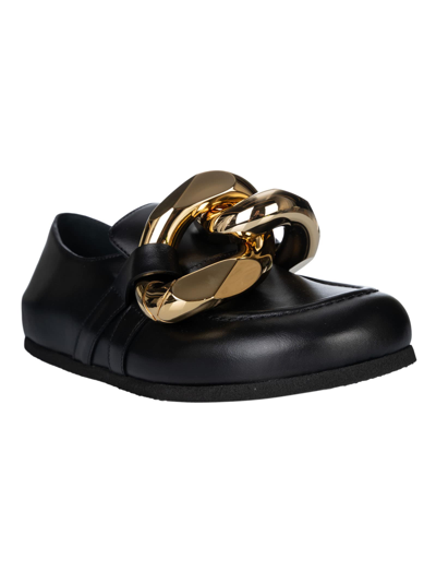 Shop Jw Anderson Chain Loafers In Black/chain Gold