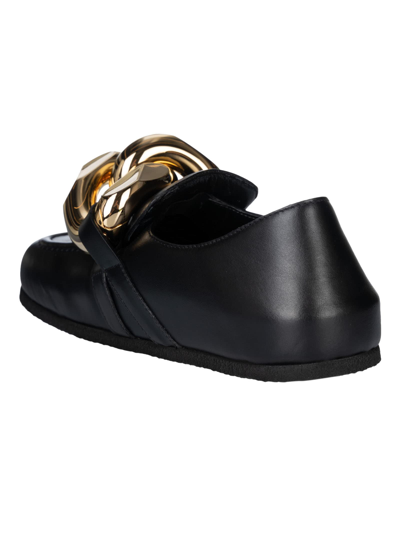 Shop Jw Anderson Chain Loafers In Black/chain Gold