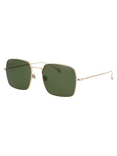 Shop Gucci Gg1184s Sunglasses In 002 Gold Gold Green