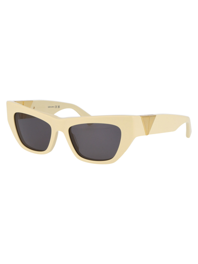 Shop Bottega Veneta Bv1177s Sunglasses In 004 Yellow Yellow Grey