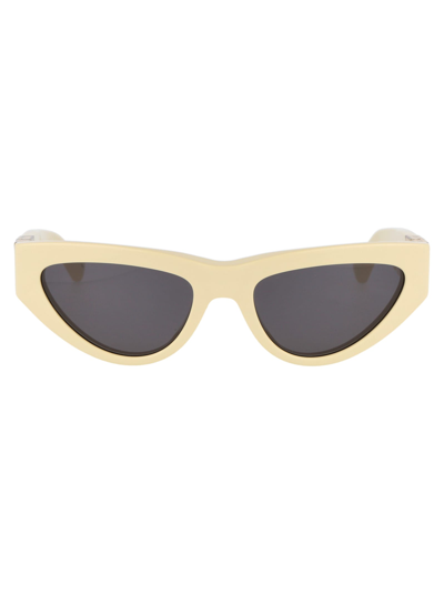 Shop Bottega Veneta Bv1176s Sunglasses In 004 Yellow Yellow Grey