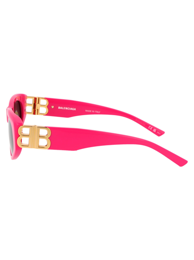 Shop Balenciaga Bb0095s Sunglasses In 006 Pink Gold Grey