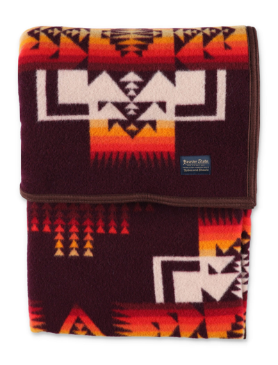 Shop Pendleton Chief Joseph Blanket In Maroon