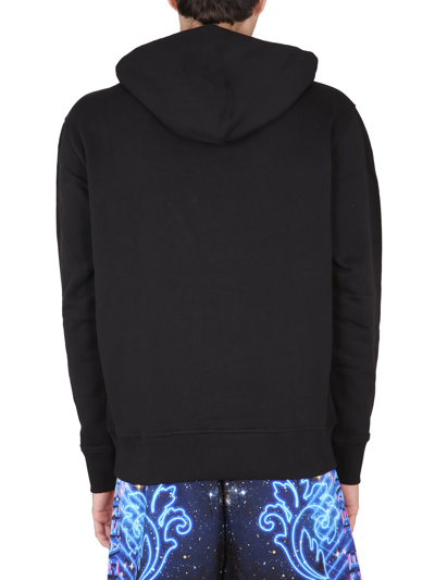 Shop Versace Jeans Couture Space Warranty Hoodie In Nero