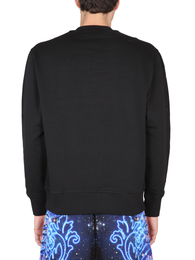 Shop Versace Jeans Couture Sweatshirt With Space Warranty Print In Nero