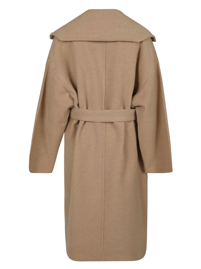 Shop Patou Double Sided Wool Maxi Coat In Biscotto