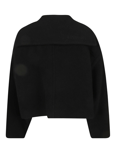 Shop Patou Double Sided Wool Cropped Coat In Black