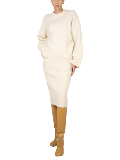 Shop Remain Birger Christensen Midi Skirt In Bianco