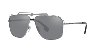 Shop Versace Sunglasses In Silver/silver