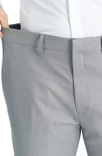 Shop Kenneth Cole Reaction Sharkskin Slim Fit Stretch Dress Pant In Light Grey