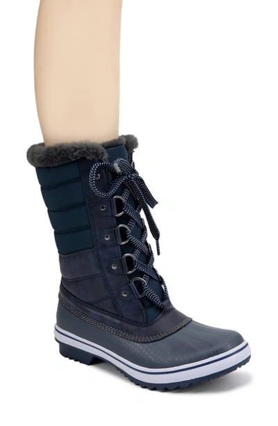 Jambu Siberia Waterproof Faux Fur Lined Boot In Navy
