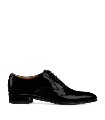 Shop Gucci Patent Leather Oxford Shoes In Black