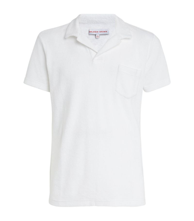 Shop Orlebar Brown Terry Towelling Polo Shirt In White
