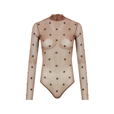 Shop Givenchy Tulle Body In Brown