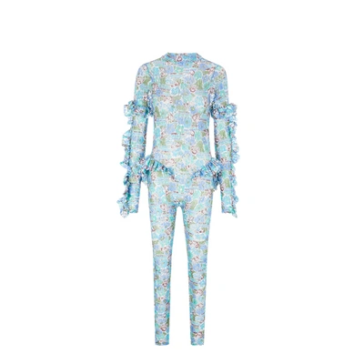 Shop Collina Strada Floral Jumpsuit In Blue