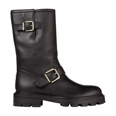 Shop Jimmy Choo Biker Ii Boots In Leather Black