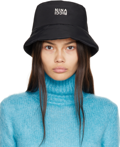 Shop Nina Ricci Black Quilted Bucket Hat In U9000 Black