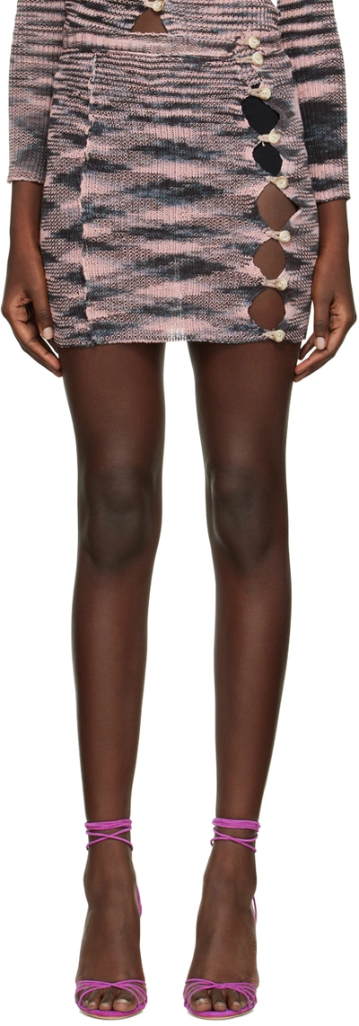 Gabe Gordon Ssense Exclusive Pink Vortex Mini Skirt In Black/pink