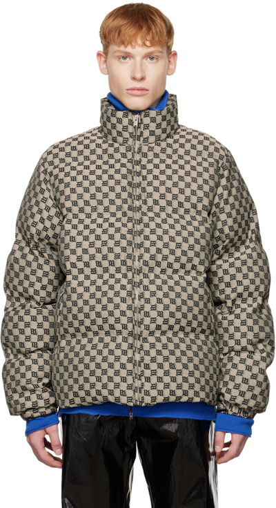 Shop Misbhv Gray Monogram Insulated Jacket In Mlc