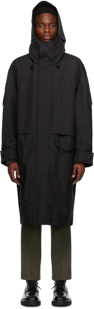 Shop Solid Homme Black Pocket Down Coat In 221b Black