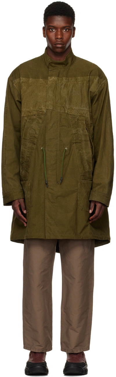 Shop President's Khaki Upcycle Vintage Military Parka In Army Green