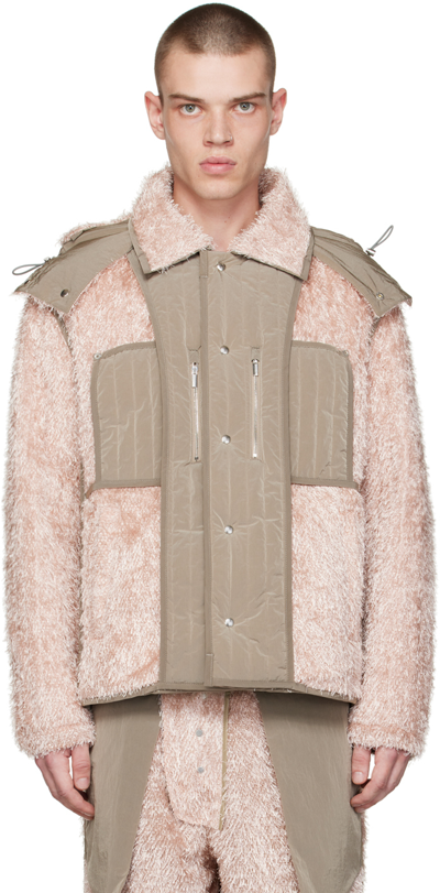 Shop Craig Green Pink Fluffy Worker Reversible Jacket In Pink/grey