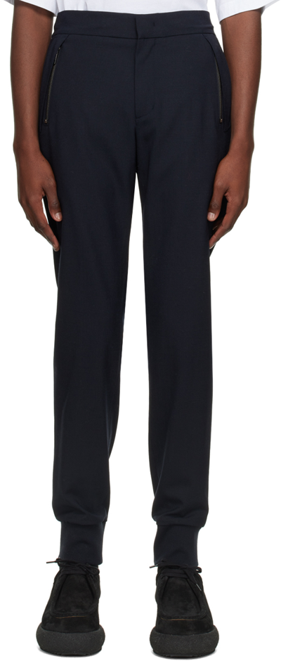 Shop Wooyoungmi Navy Zip Pocket Trousers In Navy 985n