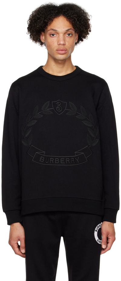 Shop Burberry Black Oak Leaf Sweatshirt