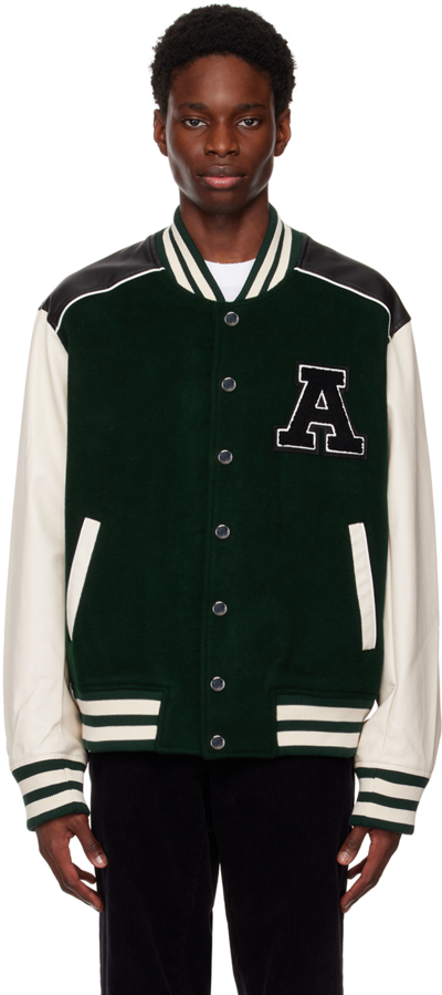 Axel Arigato Ivy Varsity Jacket Dark Green Wool Varsity Jacket - Ivy Varsity Jacket In College Green