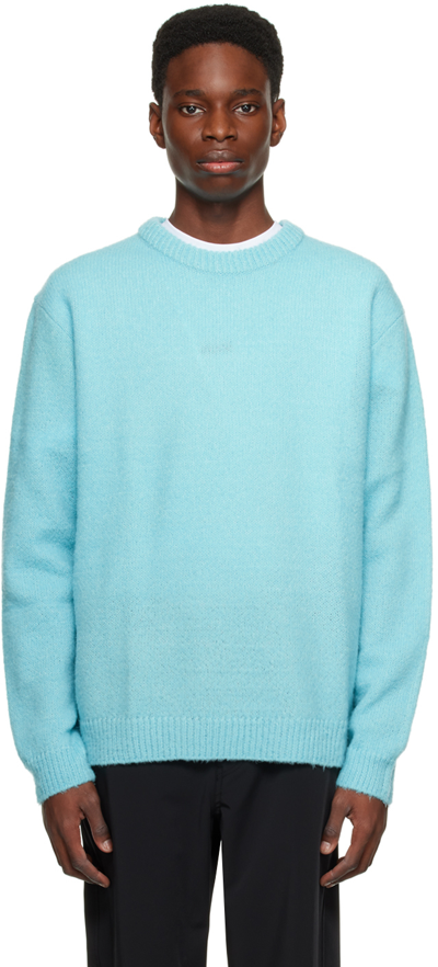 Shop Solid Homme Blue Crewneck Sweater In 615l Blue
