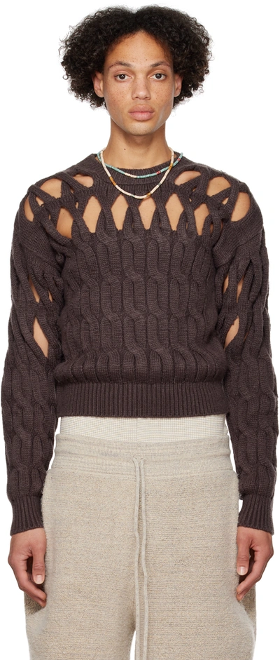 Shop Isa Boulder Ssense Exclusive Brown Basket Sweater In Slade