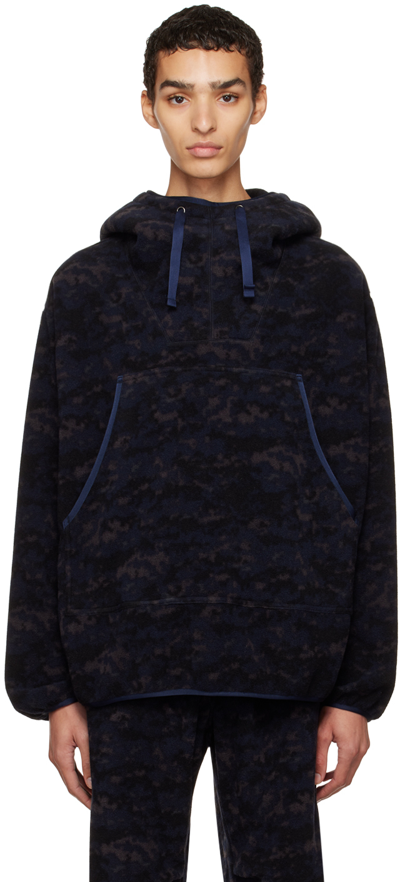 Shop Beams Navy Military Hoodie In Navy79