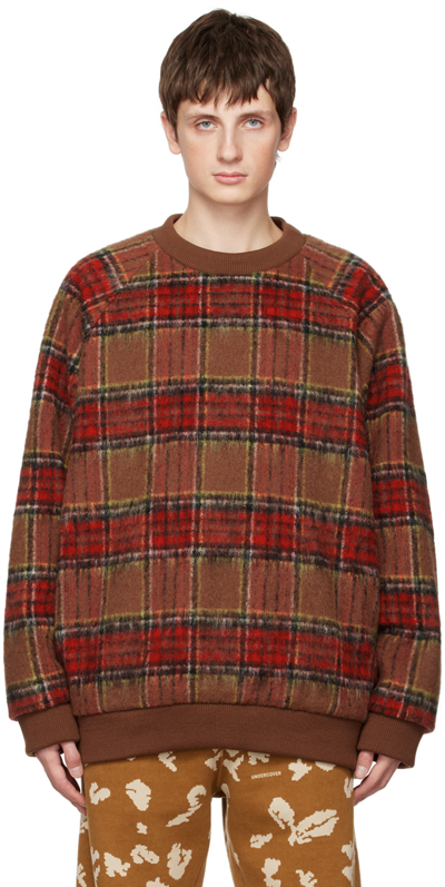 Shop Undercover Brown Check Sweater In Brown Ck