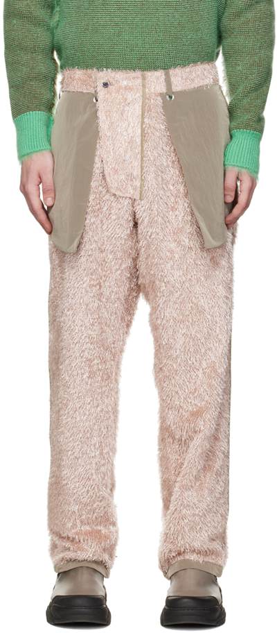 Craig Green Pink And Grey Fleece Straight-leg Trousers In Pink/grey