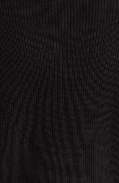 Schott Half Zip Rib Wool Blend Sweater In Black