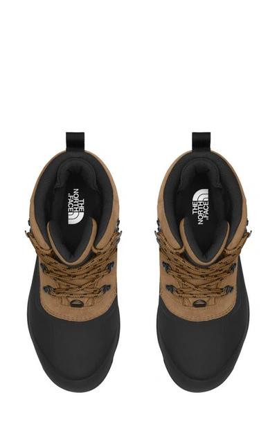 The North Face Chilkat V Waterproof Boot In Utility Brown/ Tnf Black