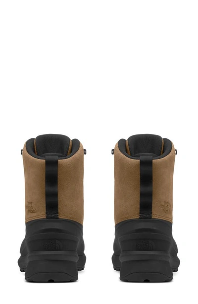 The North Face Chilkat V Waterproof Boot In Utility Brown/ Tnf Black