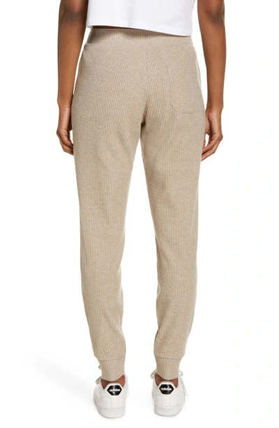 Shop Alo Yoga Muse Ribbed High Waist Sweatpants In Gravel Heather