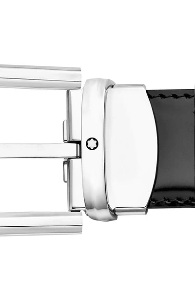 Horseshoe buckle printed black 40 mm leather belt - Luxury Belts –  Montblanc® CO