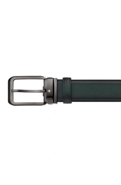 Shop Montblanc Pin Buckle Leather Belt In Green