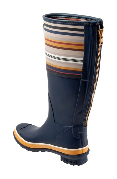 Pendleton Bridger Stripe Waterproof Knee High Rain Boot In Navy