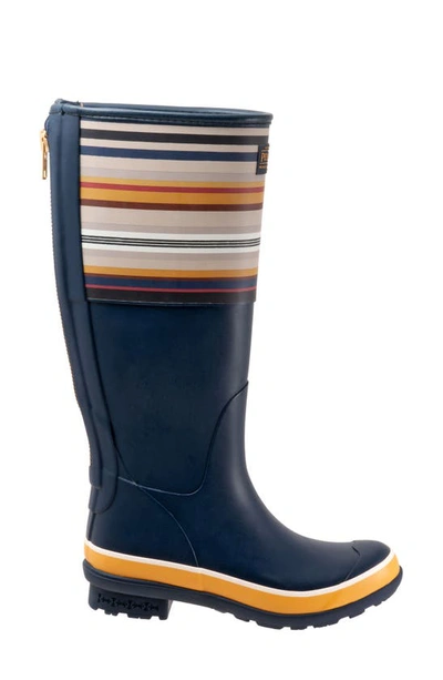 Pendleton Bridger Stripe Waterproof Knee High Rain Boot In Navy