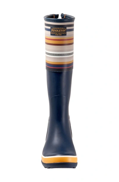 Shop Pendleton Bridger Stripe Waterproof Knee High Rain Boot In Navy