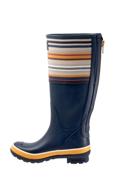 Pendleton Bridger Stripe Waterproof Knee High Rain Boot In Navy