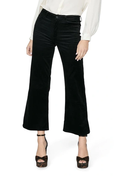 Paige High Rise Ankle Length Leenah Jeans - Black Velvet Corduroy In Black