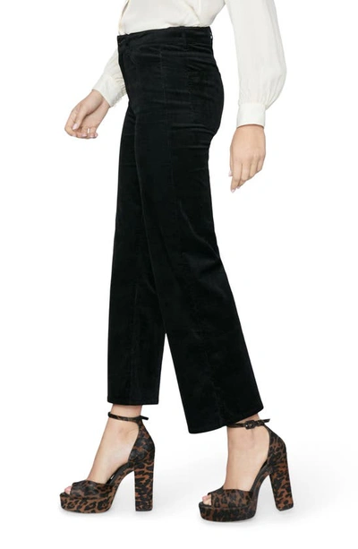 Paige High Rise Ankle Length Leenah Jeans - Black Velvet Corduroy In Black