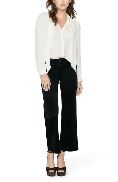 Paige High Rise Ankle Length Leenah Jeans - Black Velvet Corduroy In Black